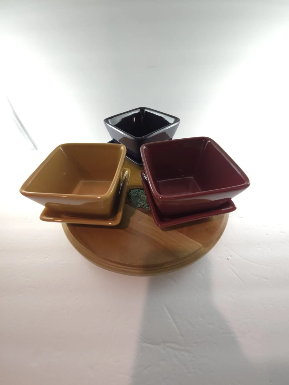 Pampered Chef Simple Additions Small Bowls & Matching Plates Blue, Yellow, Red